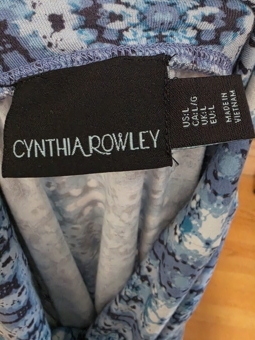 Cynthia Rowley Blue Patterned Maxi Skirt Large - Picture 5 of 6